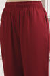 Maroon Polyester Straight Suit Set image number 2