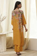 Mustard Yellow Floral Straight Kurta Set image number 4