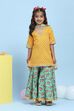 Yellow Cotton Printed Straight Suit Set image number 6
