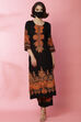 Black Straight LIVA Printed Kurta