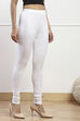 Camel Cotton Blend Solid Churidar image number 3