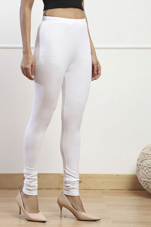 Camel Cotton Blend Solid Churidar image number 3