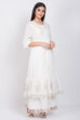 White Cotton Double Layered Printed Kurta image number 4