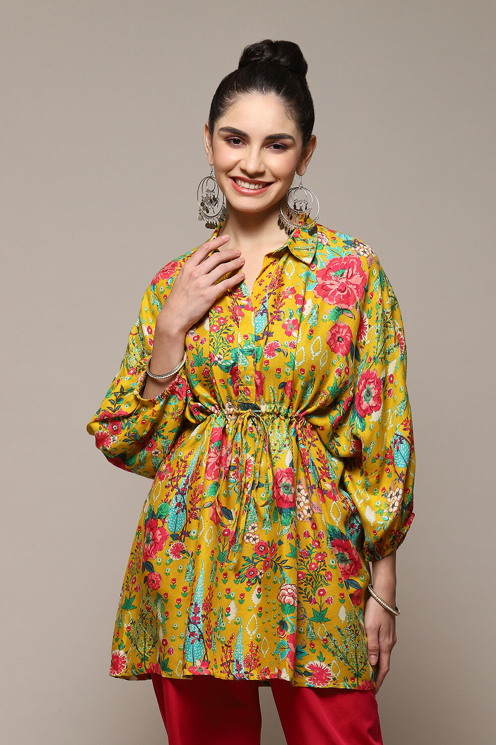 Teal LIVA Printed Top image number 5