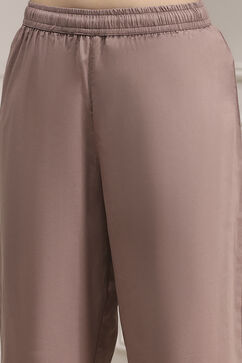 Mud Brown Cotton Printed Anarkali Suit Set image number 2
