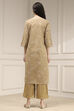 Beige Cotton Printed Straight Kurta image number 3