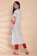 Cream Cotton Straight Printed Kurta image number 6