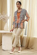 Orange Printed Straight Jacket image number 0