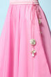 Bubble gum Pink Nylon Short Top Lehenga Set image number 2
