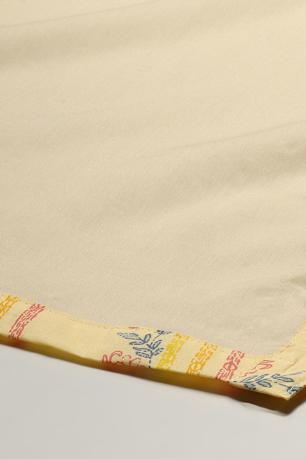 Beige Cotton Blend Embroidered Layered Suit Set image number 3