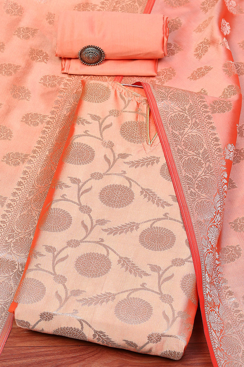 Buy Rust Silk Blend Unstitched Suit Set Online at Biba India