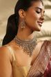 Gold Plated Brass Statement Necklace Set image number 0