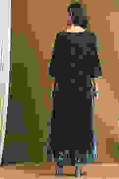 Blue Cotton Yard Dyed Straight Suit Set image number 4