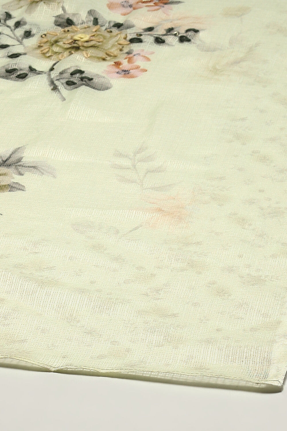 Yellow Cotton Blend Woven Unstitched Suit Set image number 4