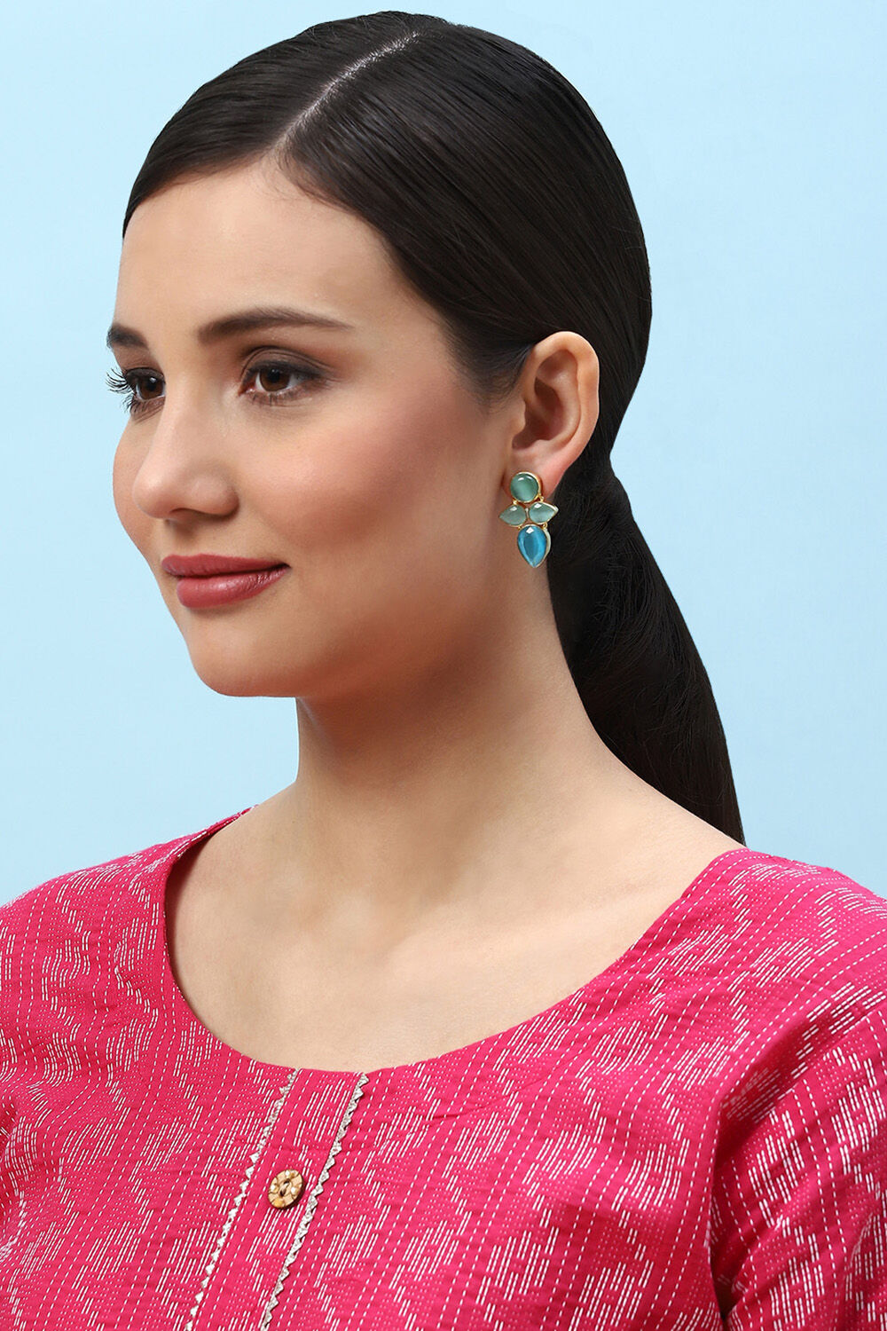 Blue Brass Earrings image number 3