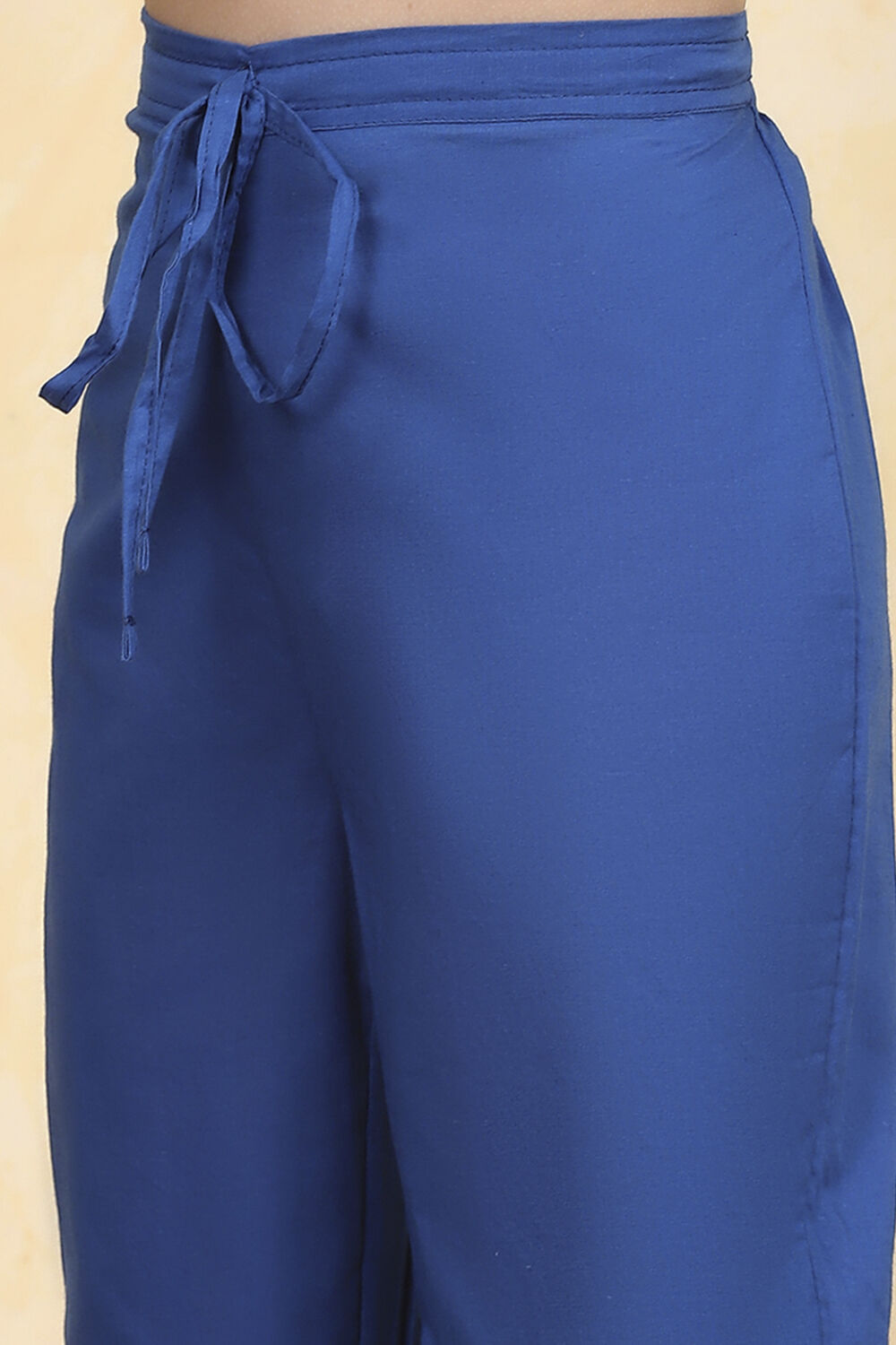 Blue Cotton Flared Printed Suit Set image number 2