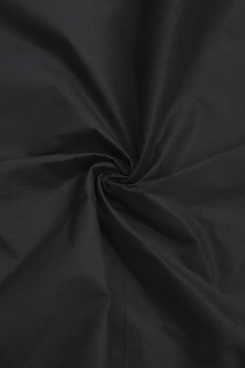 Black Cotton Hand Block Print Unstitched Suit Set image number 2