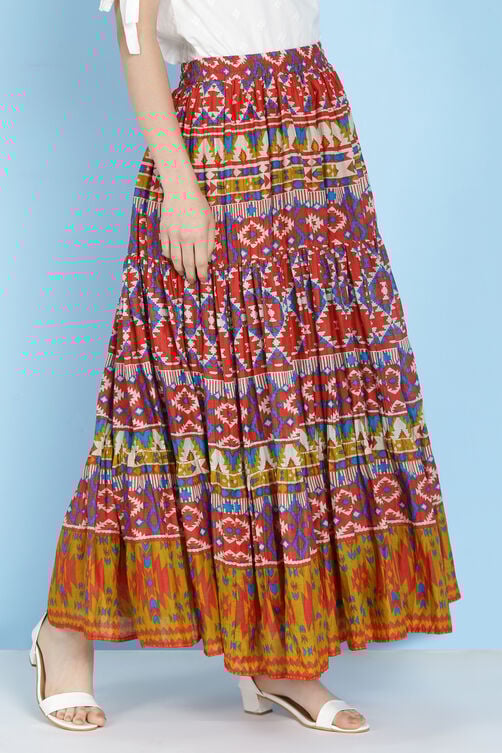Black Cotton Long Skirt image number 3