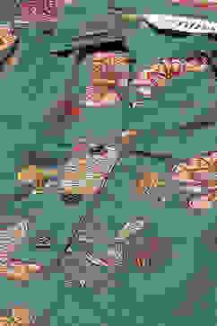 Teal LIVA Straight Printed Top image number 2