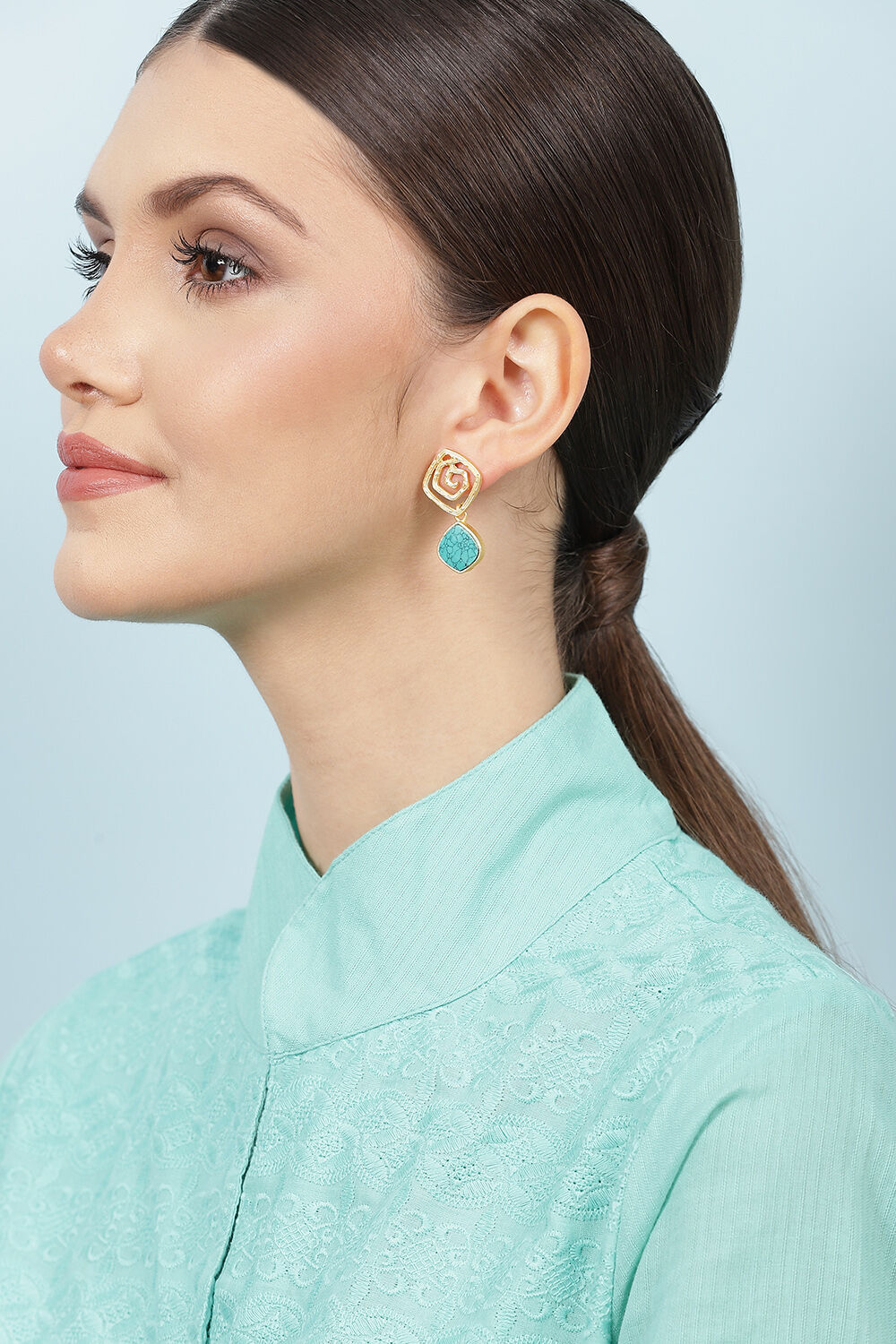 Turquoise Drop Earrings image number 3