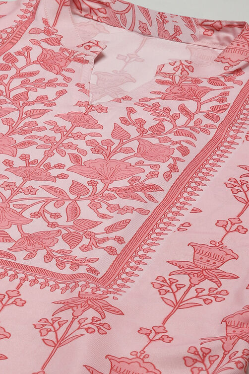Beige Chanderi Machine Embroidered Unstitched Suit Set image number 2