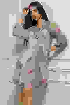 Blue Polyester Tiered Dress image number 6