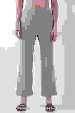 Beige Viscose Blend Wide Leg Pants image number 4