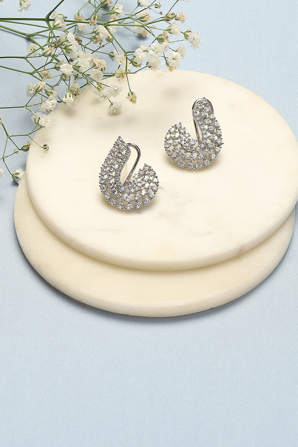 White Brass Earrings image number 0