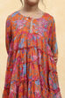 Orange Polyester Printed Tiered Suit Set image number 1
