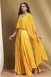 Yellow Embroidered Fusion Set image number 3