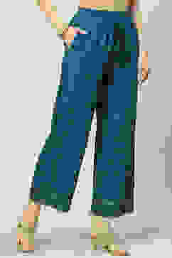 Teal Rayon Palazzo image number 3