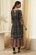 Ecru Cotton Printed Anarkali Suit Set image number 4