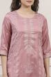 Dusty Pink Printed Straight Kurta image number 1