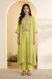 Yellow Poly Georgette Regular Fusion Set image number 5
