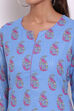 Peach Metallic Cotton Printed Kurta image number 1