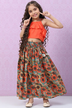 Red Viscose Straight Printed Kurta Set image number 6