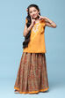 Purple Cotton Straight Printed Kurta Skirt Suit Set image number 0