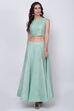 Sea Green Chanderi Fusion Wear Set image number 5
