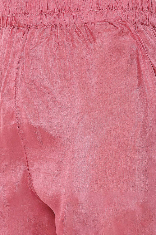 Pink Organza Satin Unstitched Suit Set image number 2