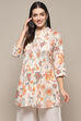 Off White Cotton Printed Short Kurta image number 5