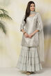 Powder Blue Poly Metallic Straight Suit Set