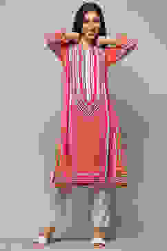 Red Rayon Straight Kurta image number 0