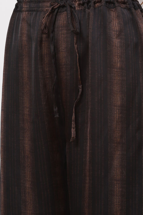 Charcoal Art Silk Straight Kurta Palazzo Suit Set image number 6