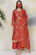 Yellow Cotton Silk Double Layered Kurta Flared Palazzo Suit Set image number 7