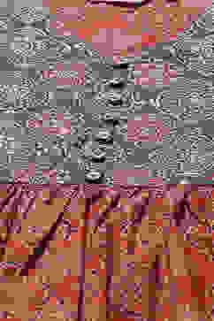 Rust Cotton Flared Printed Short Kurti image number 1