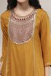 Mustard Viscose Rayon Straight Dyed Suit Set image number 1