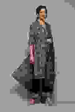 Indigo Cotton Blend Kalidar Printed Kurta Palazzo Suit Set image number 6