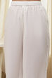 White and Red Cotton Asymmetric Suit Set image number 2