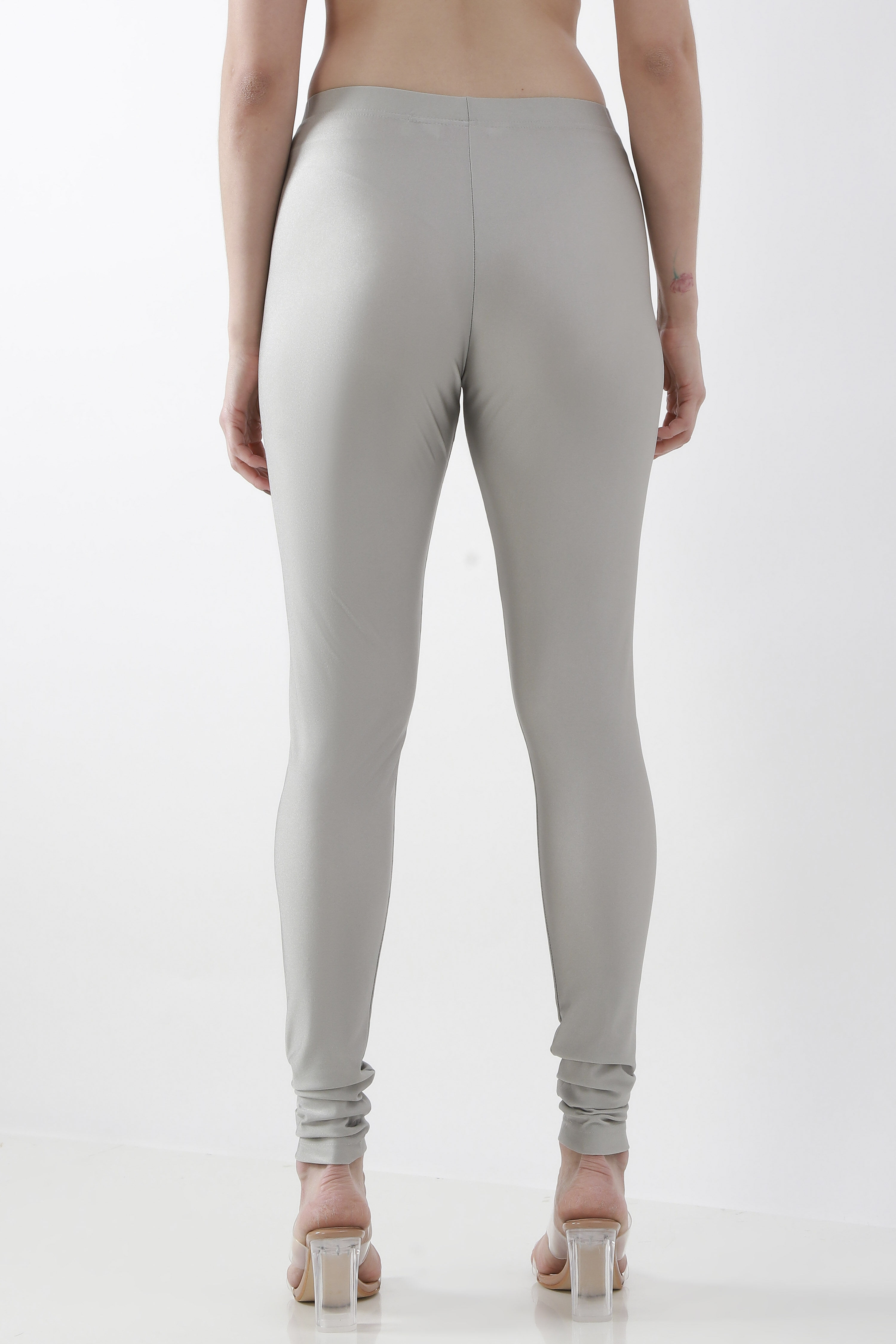 Silver Nylon Blend Leggings image number 5