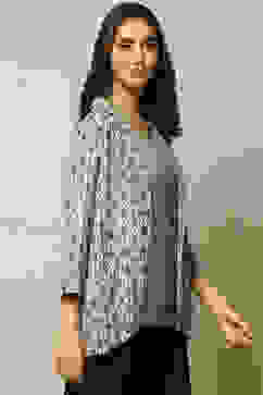 Ice Blue LIVA Printed Jacket image number 6